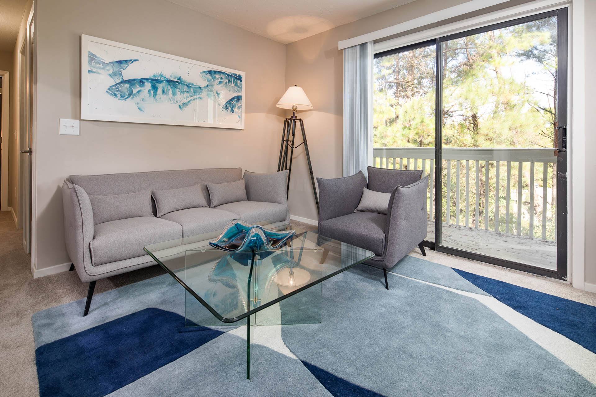 Living Room with Balcony Access at Canopy Glen, Georgia